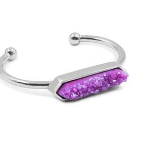 Kinsley Armelle Silver plated  Magenta Quartz Bracelet Limited Edition NWOT